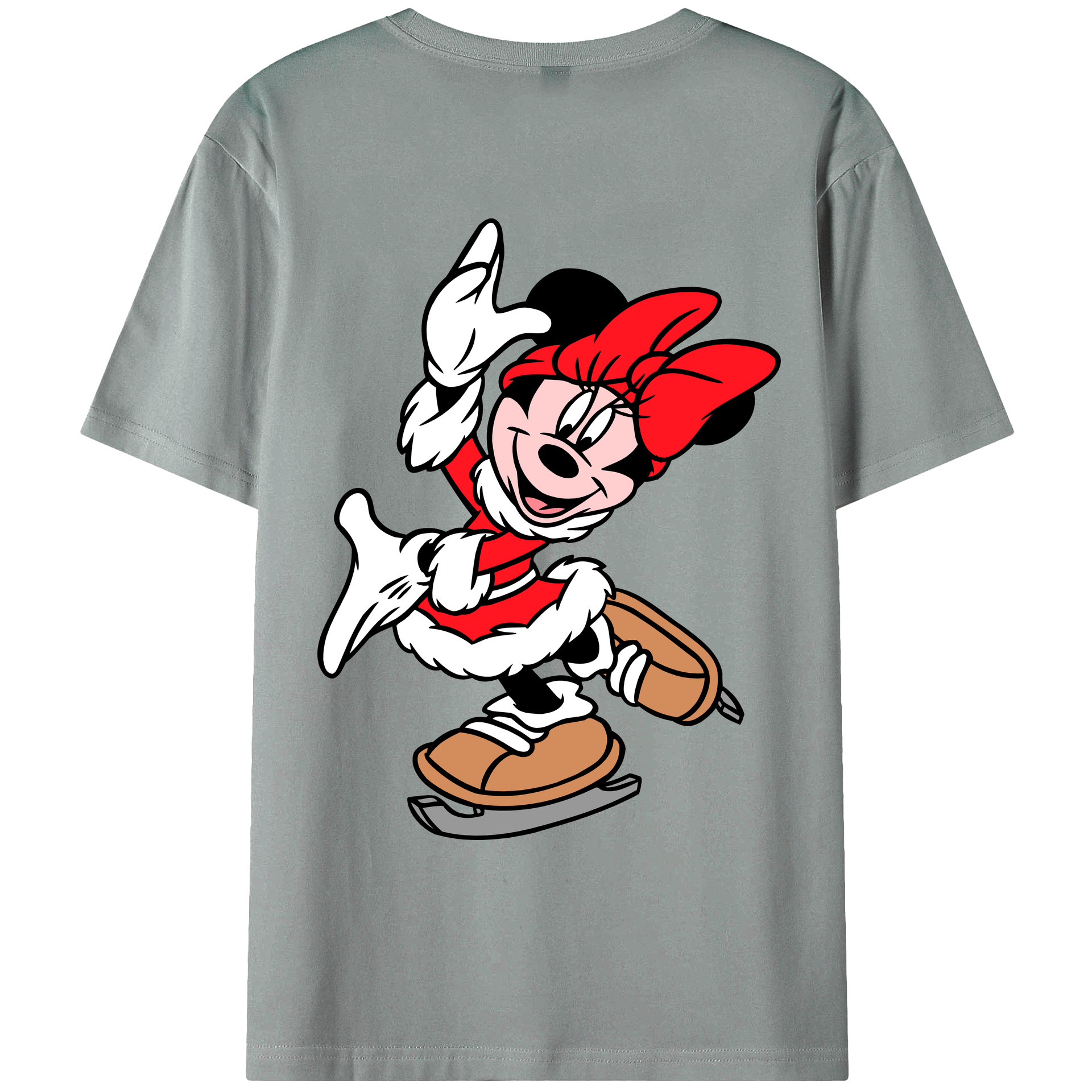 ミッキーマウス Mickey Mouse 綿100％ メンズ半袖Tシャツ（バックプリント） 通気性
